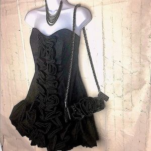 Women’s Cocktail Black Strapless Dress By Camille La Vie (bag not included) Sz 6